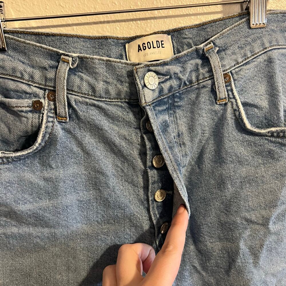 Agolde Riley High Rise Straight Crop Stretch Jeans Size 30 - Picture 6 of 7